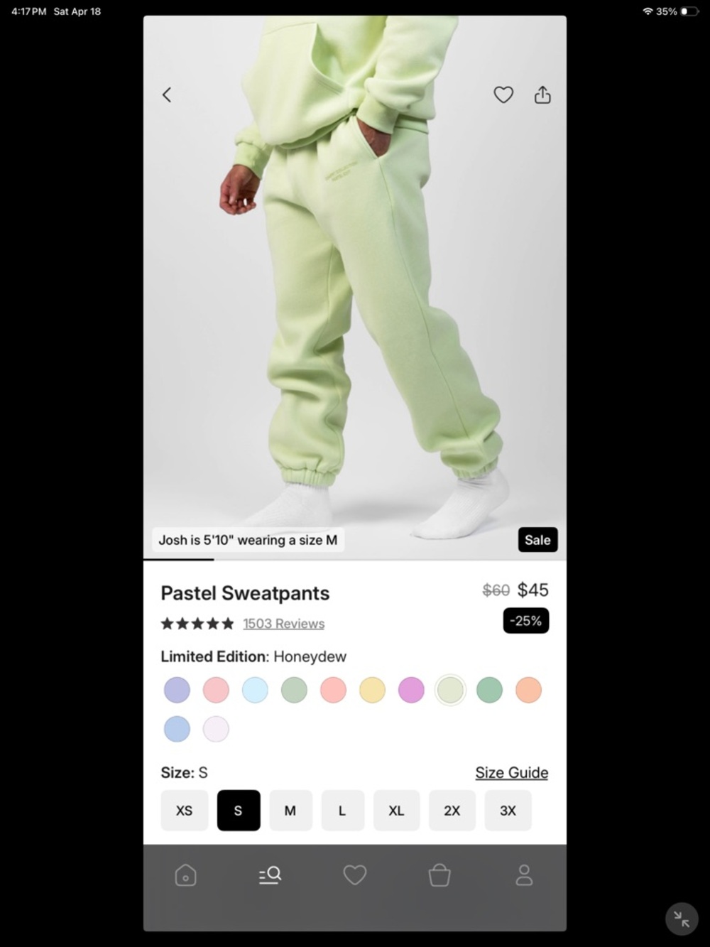 Pastel Honeydew Sweatpants comfrt  unisex size S unisex